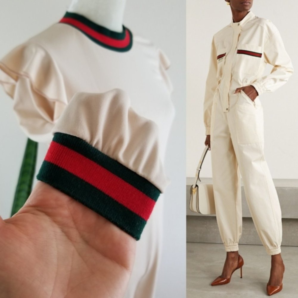 Handmade Ruffle-Shoulder Jumpsuit - Picture 3 of 7